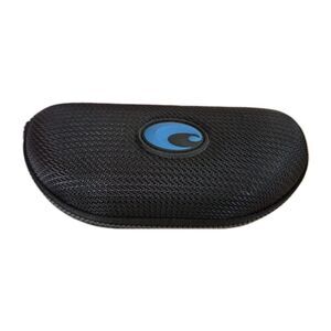 Costa Del Mar Clamshell Hard Sunglasses Nylon Case, Black &‎ Blue Logo, Zipper.
